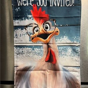 F39-2 Funny Chicken Garden Flag. NWOT